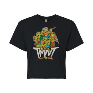 Women's - Teenage Mutant Ninja Turtles - Rebel Road Group Cropped Graphic T-Shirt - 1 of 4