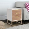 KIGFTSOD Set of 2 Modern Nightstands with 3 Drawers,White Oak - 2 of 4