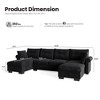 XIZZI 4-Piece Chenille Sofa Set with Large Chaise & Ottoman - Modern Sectional Sofa in White/Beige/Gray/Black, with Round/Square/Sloped Armrest - 2 of 4