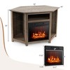 Costway Fireplace TV Stand w/ Led Lights & 18" Electric Fireplace for Tvs up to 50"  Grey/Rustic/Black - 3 of 4