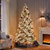 Yaheetech 6Ft/7.5Ft Pre-Lit Snow Flocked Christmas Tree with 400 White LED Lights - 2 of 4