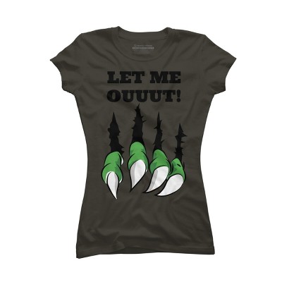 Junior's Design By Humans Let the monster out halloween By ArtStyleAlice T-Shirt