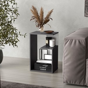 NicBex 25" High 3-Tier Shelf Side End Table,Dark Walnut Coffee Table End Table for Living Room,Bedroom - 1 of 4