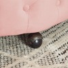 GDFStudio Eudora Button Tufted Velvet Upholstered Swivel Chair with Movable Wheels and 3 Pillows - 4 of 4