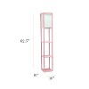 Simple Designs Three Shelf Etagere Floor Lamp with USB Light Pink - 3 of 4