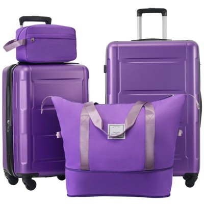 Aukfa 2-Piece Luggage Set with Duffel and toiletry bag, - 20" & 24" Expandable ABS Spinner Suitcases, TSA Lock, Lightweight