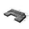 137" Oversized Corduroy U-Shaped Sectional Sofa with Double Chaise and Armrest Storage - 4 of 4