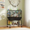 3 Tier Hamster Cage, Rolling Rat Cage with Deep Tray, Storage Shelf, Big Exercise Wheel, Hut - 2 of 4