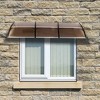 300x96cm Window Door Awning Sun Shade Panel Home Application Front Rear Aluminum Strips Patio Canopy Brown Board - 4 of 4