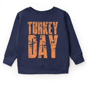 Turkey Day Block Distressed - Youth Graphic Sweatshirt - 1 of 3