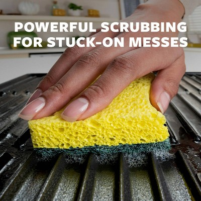 Heavy Duty Green and Yellow Scrub Sponge Pack