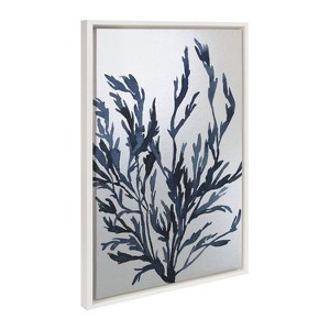 Kate & Laurel All Things Decor 23"x33" Sylvie Blue Ocean Coastal Nautical 2 Framed Metallic Canvas Wall Art by The Creative Bunch Studio: - 1 of 4