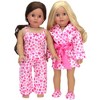 Sophia's - 18" Doll - White Bathtub & Heart Satin Pj, Robe & Slippers Set - White and Hot Pink - 3 of 4