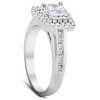 Pompeii3 1 Ct TDW Princess Cut Halo Diamond Engagement Wedding Ring Set 10k White Gold - 3 of 4