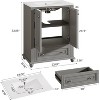 Tribesigns 24" Bathroom Vanity with Ceramic Sink Combo, Freestanding Bathroom Storage Vanity Cabinet with 2 Doors & 1 Drawer,Gray - 2 of 4