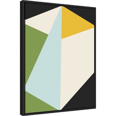 Modern Abstract Geometric Canvas Print with Black Frame