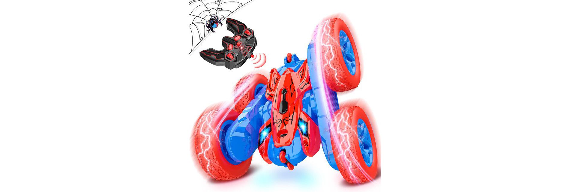 FUNFORFUN Remote Control Cars for Kids, 3 4 5 6 7 8 9 10 Year Old Boys Gifts, Boys Outdoor Toys RC Stunt Cars Christmas Present