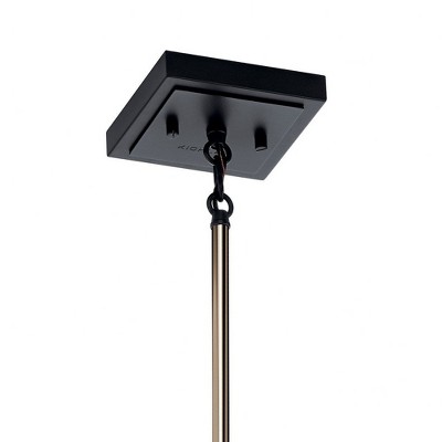 Kitner Vintage Industrial Polished Nickel Pendant with Clear Seeded Glass