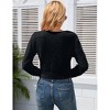 Coolmee Women's Furry Cropped Cardigan Long Sleeves Open Front V-Neck Button Down Casual Knit Sweater Coat - 4 of 4