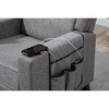 Linen Push-Back Recliner Chair with Footrest, Wingback Design and Button Tufted Upholstery - 4 of 4