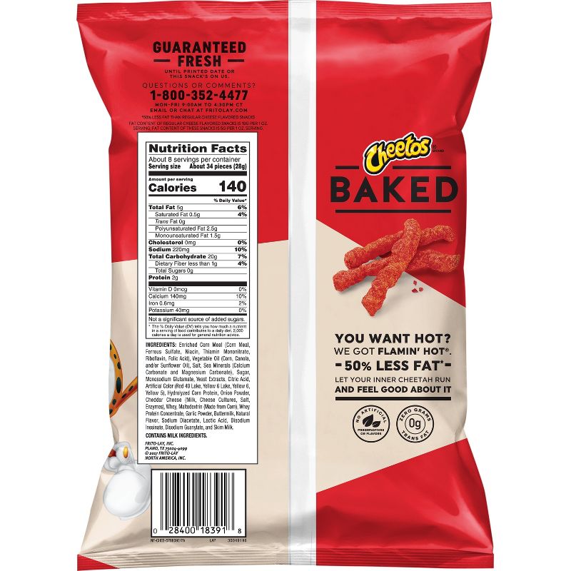 Cheetos Oven Baked Flamin' Hot Cheese Flavored Snacks - 7.625oz, 3 of 7
