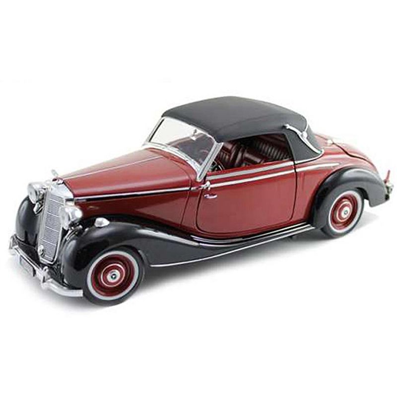 1950 Mercedes Benz 170S Cabriolet Burgundy and Black 1/18 Diecast Model Car by Signature Models, 2 of 4