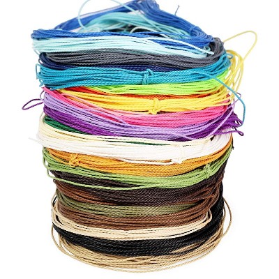 28 Packs Waxed Polyester Twine Cord, Wax Coasted Thread String for Bracelet DIY Crafts Sewing Macrame, 1mm