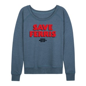 Women's - Ferris Bueller's Day Off - Bueller Bueller Bueller Lightweight French Terry Wide Neck Long Sleeve Shirt - 1 of 4