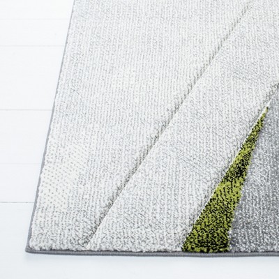 Gray and Green Mid-Century Modern 4' x 6' Area Rug