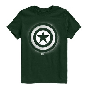 Boys' - Marvel - Captain America Logo Spray Paint Graffiti Short Sleeve Graphic T-Shirt - 1 of 3