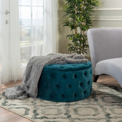 Zelfa New Velvet Ottoman - Christopher Knight Home