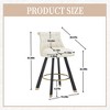 Sapphtopaz Swivel Bar Stools Set of 2, Upholstered Counter Dining Chairs with Nailhead and Back Pull Loop, High Chair for Kitchen, Living Room - 2 of 4