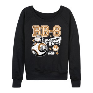 Women's - Star Wars: The Force Awakens - BB8 Lightweight French Terry Wide Neck Long Sleeve Graphic Shirt - 1 of 4