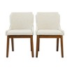 Mid-Century Dining Chair 2-Pack – Beige Linen, Solid Wood Frame, Curved Full-Back Lumbar Support, High-Density Foam Seat - 2 of 4