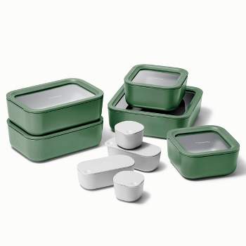 Caraway Home Small Ceramic Coated Glass Food Storage Container Mist : Target