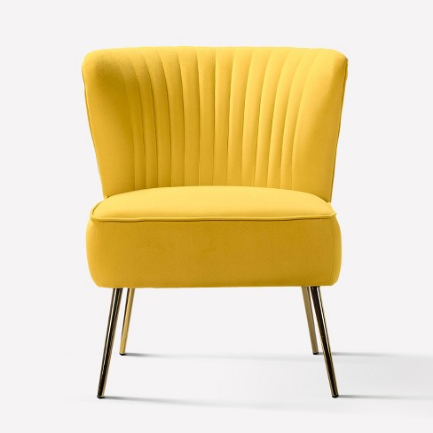 Quentin Velvet Accent Side Chair With Golden Metal Base | Karat Home ...