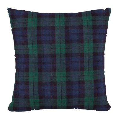 Pillow Perfect 18"X18"Polyester Square Pillow in Blackwatch : 20x20 Inch Polyester, Machine Washable Cloth Napkins