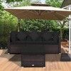 Costway 4PCS Patio Rattan Furniture Set Sofa Ottoman Cushion Garden Deck Black - 3 of 4