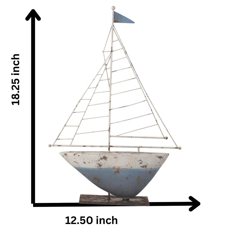 Transpac Resin 18.25 in. Multicolor Spring Sail Boat Decor, 3 of 4