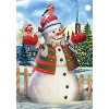 It's Snowing Christmas Garden Flag Snowman Birds 18" x 12.5" Briarwood Lane - 3 of 4