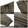 Mens Metallic Shiny Pants Party Drawstring Casual Pants with Pockets Tapered Fit - 3 of 4