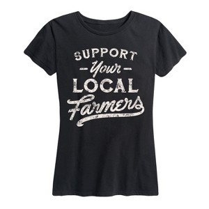 Women's - Instant Message - Support Your Local Farmers Short Sleeve Graphic T-Shirt - 1 of 4