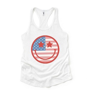 Simply Sage Market Women's Flag Smiley Face Racerback Tank - 1 of 4