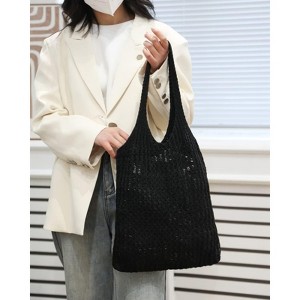 FATMOON Handmade Crochet Shoulder Bag for Women, Foldable and Lightweight Polyester Tote, Stylish & Practical Travel Purse - 1 of 4