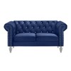 New Classic Furniture, Emma Velvet Fabric Loveseat with Rolled Arms in Royal Blue - 2 of 4