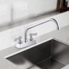 WOWOW Commercial Faucet with 6 in. Swivel Spout, Double Handle Deck Mount Standard Kitchen Faucet in Polished Chrome - 2 of 4
