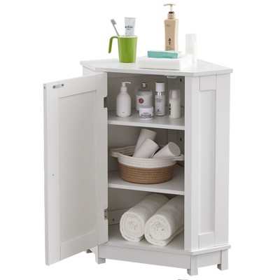 NicBex 31.4 Inch Bathroom Corner Cabinet with Adjustable Shelves for Dining Room,Bathroom,Kitchen