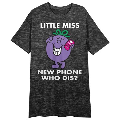 Mr. Men And Little Miss Meme Little Miss New Phone Crew Neck Short ...