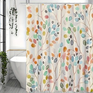 Paaaawaters Floral Shower Curtains for Bathroom, Flower Washable Polyester Fabric Shower Curtains for Bathroom Decor - 1 of 4