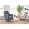 360 degree rotation armchair cotton linen skin friendly fabric ergonomic design living room chair - 3 of 4